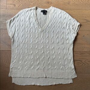 Ralph Lauren black label silk cable knit v-neck sweater vest